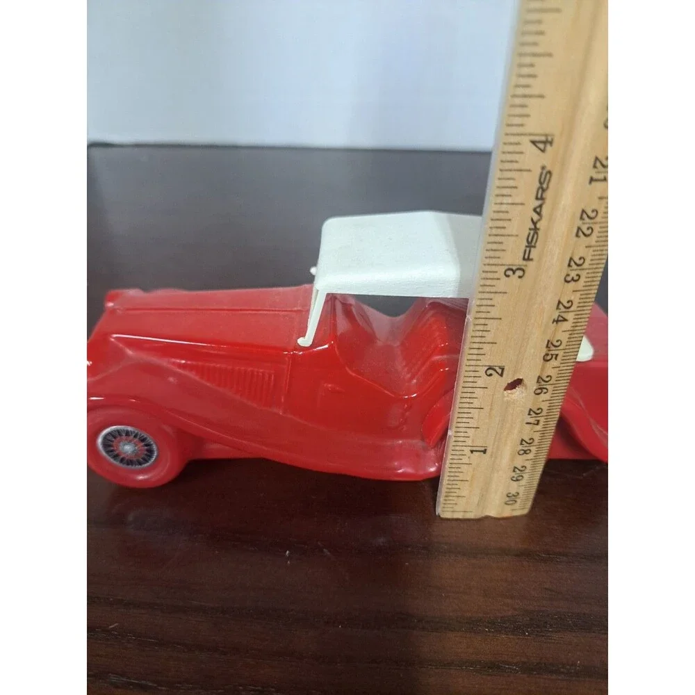 Vintage Red 1936 MG Car Glass Avon Bottle